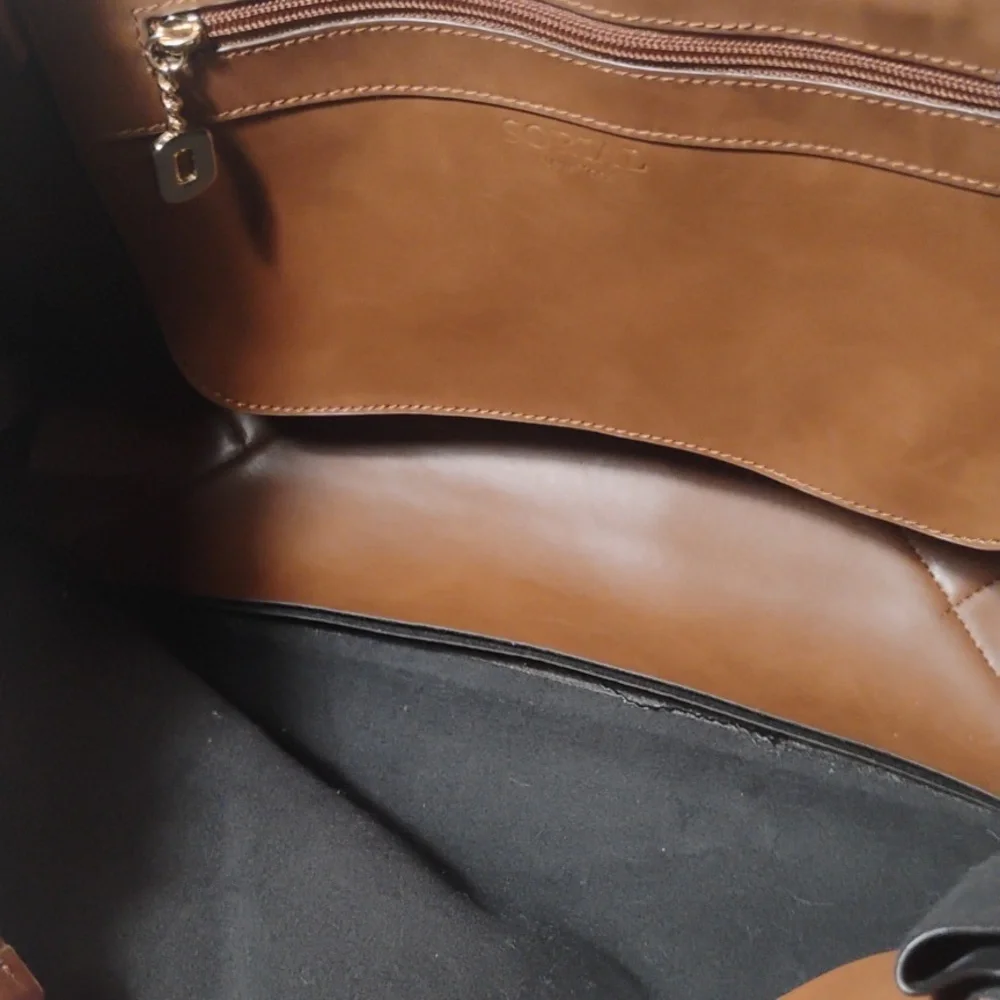 Sorial New York Tribecca Tote 100% Vegan Leather Cognac Brown - Picture 8 of 11